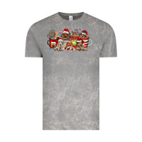Cloud Rock Christmas Dog Coffee Vintage Tee - CowhideDigitalArt