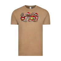 Vintage Coffee Christmas Dog Coffee Vintage Tee - CowhideDigitalArt