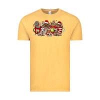 Vintage Mustard Christmas Dog Coffee Vintage Tee - CowhideDigitalArt
