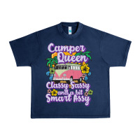 Navy camp camping camper queen classy sassy and a bit smart assycamper camp Urban Heavy Tee - linhVisuals