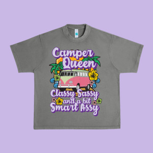 Camp Camping Camper Queen Classy Sassy And A Bit Smart Assycamper Camp Urban Heavy Tee Designed By Linhvisuals