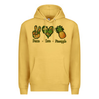 Antique Gold Peace Love Pineapple Premium Hoodie - Jasminsmagicworld