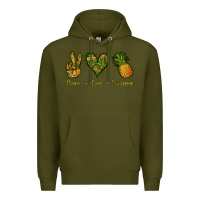 Army Green Peace Love Pineapple Premium Hoodie - Jasminsmagicworld