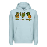 Blue Mist Peace Love Pineapple Premium Hoodie - Jasminsmagicworld