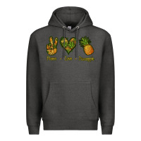 Charcoal Heather Peace Love Pineapple Premium Hoodie - Jasminsmagicworld