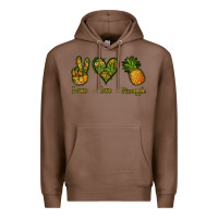 Chestnut Peace Love Pineapple Premium Hoodie - Jasminsmagicworld