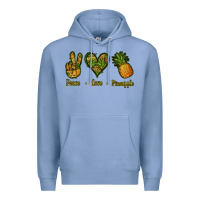 Colony Blue Peace Love Pineapple Premium Hoodie - Jasminsmagicworld