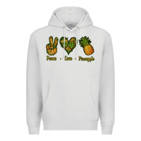 Dove Grey Peace Love Pineapple Premium Hoodie - Jasminsmagicworld
