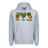 Heather Grey Peace Love Pineapple Premium Hoodie - Jasminsmagicworld