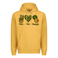 Mustard Peace Love Pineapple Premium Hoodie - Jasminsmagicworld