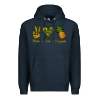 Navy Peace Love Pineapple Premium Hoodie - Jasminsmagicworld