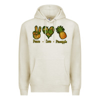 Oatmeal Heather Peace Love Pineapple Premium Hoodie - Jasminsmagicworld