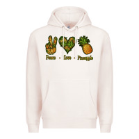 Pale Pink Peace Love Pineapple Premium Hoodie - Jasminsmagicworld