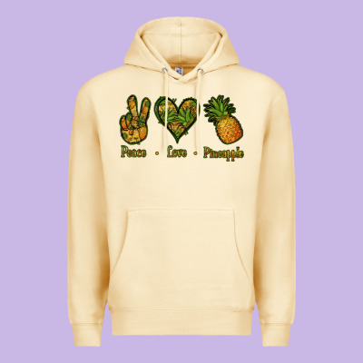 Peace Love Pineapple Premium Hoodie Designed By Jasminsmagicworld