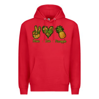 Red Peace Love Pineapple Premium Hoodie - Jasminsmagicworld