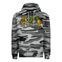 Slate Camo Peace Love Pineapple Premium Hoodie - Jasminsmagicworld