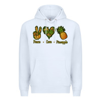 White Peace Love Pineapple Premium Hoodie - Jasminsmagicworld