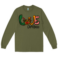 Army Green love Christmas Long Sleeve Tee - CowhideDigitalArt