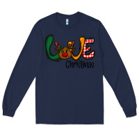 Navy love Christmas Long Sleeve Tee - CowhideDigitalArt