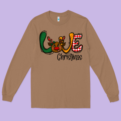 Love Christmas Long Sleeve Tee Designed By Cowhidedigitalart