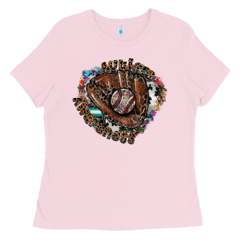 Autism Awareness Baseball Ladies Tee by CowhideDigitalArt | Teevron