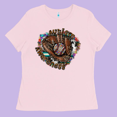 Autism Awareness Baseball Ladies Tee Designed By Cowhidedigitalart