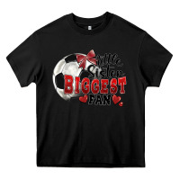 Black little sister biggest fan soccer Heavy Core Tee - FaDigitalArtStudio