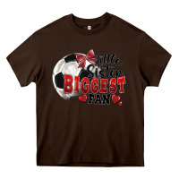 Chocolate Brown little sister biggest fan soccer Heavy Core Tee - FaDigitalArtStudio