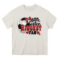Cream little sister biggest fan soccer Heavy Core Tee - FaDigitalArtStudio