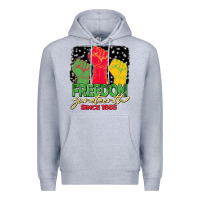 Heather Grey freedom juneteenth since 1865 Premium Hoodie - BarkalooDesign