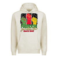 Oatmeal Heather freedom juneteenth since 1865 Premium Hoodie - BarkalooDesign