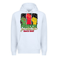 White freedom juneteenth since 1865 Premium Hoodie - BarkalooDesign