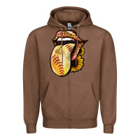Chestnut Softball Tongue Zipper Hoodie - Jasminsmagicworld