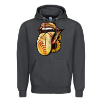 Smoke Softball Tongue Zipper Hoodie - Jasminsmagicworld