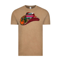 Vintage Coffee Christmas Cowboy Vintage Tee - CowhideDigitalArt