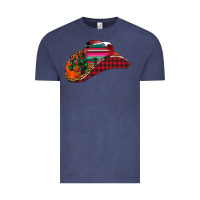 Vintage Denim Christmas Cowboy Vintage Tee - CowhideDigitalArt