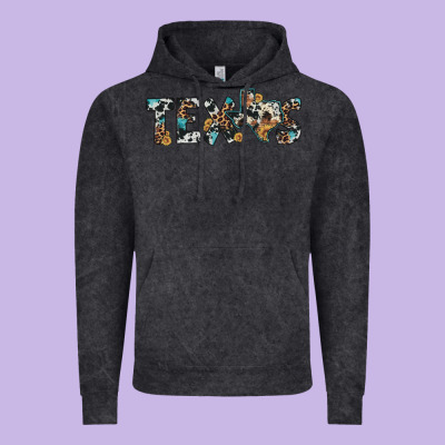 Texas Sunflower Cowhide Leopard Texas Map Vintage Hoodie Designed By Artiststas