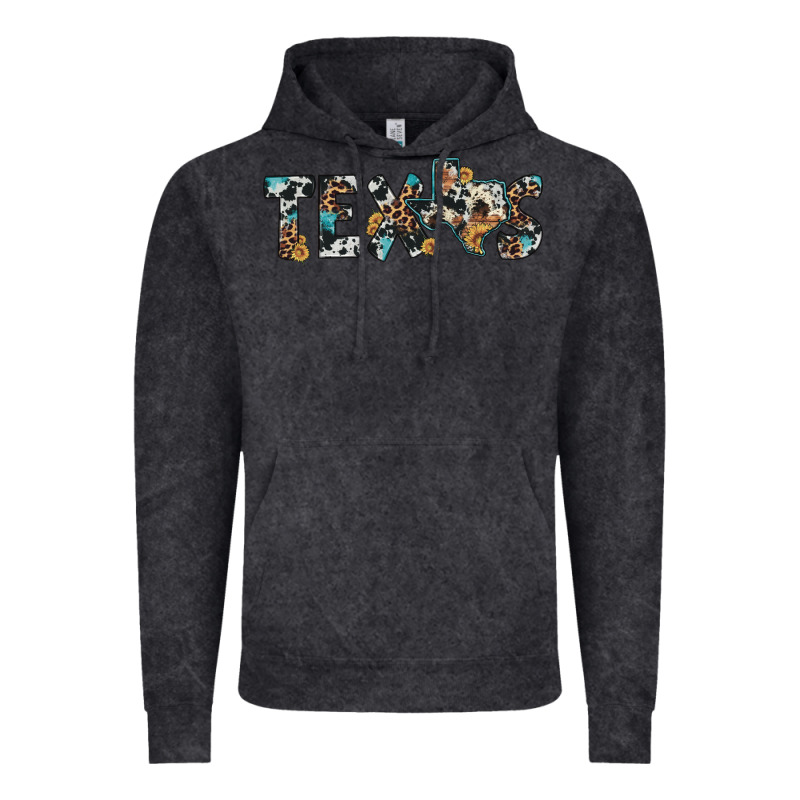 Texas Sunflower Cowhide Leopard Texas Map Vintage Hoodie by Artiststas | Teevron