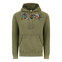 Vintage Olive texas sunflower cowhide leopard texas map Vintage Hoodie - Artiststas