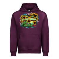 Mauve Wine wyoming map sunflower cactus serape Urban Hoodie - RanaPortraitStore