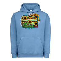 Pigment Pebble Blue wyoming map sunflower cactus serape Urban Hoodie - RanaPortraitStore