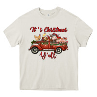 Cream it's christmas y'all truck with farm animals Heavy Core Tee - RanaPortraitStore