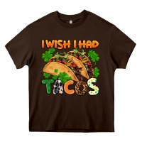 Chocolate Brown I wish i had tacos St. Patrick's day Heavy Core Tee - FaDigitalArtStudio