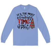 Colony Blue IT THE MOST WONDERFUL TIME the of year Long Sleeve Tee - CowhideDigitalArt