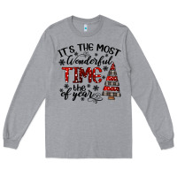 Heather Grey IT THE MOST WONDERFUL TIME the of year Long Sleeve Tee - CowhideDigitalArt