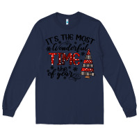 Navy IT THE MOST WONDERFUL TIME the of year Long Sleeve Tee - CowhideDigitalArt