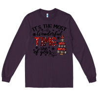 Plum IT THE MOST WONDERFUL TIME the of year Long Sleeve Tee - CowhideDigitalArt