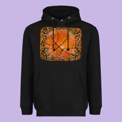 Glitter Leopard Basketball Background Heavyweight Hoodie Designed By Ranaportraitstore