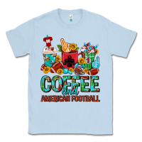 Dusty Blue Coffee And American Football Coffee Cups Classic Tee - FaDigitalArtStudio