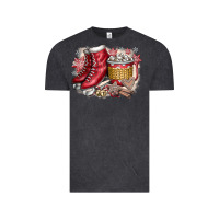 Vintage Black Christmas Ice Skating Vintage Tee - CowhideDigitalArt